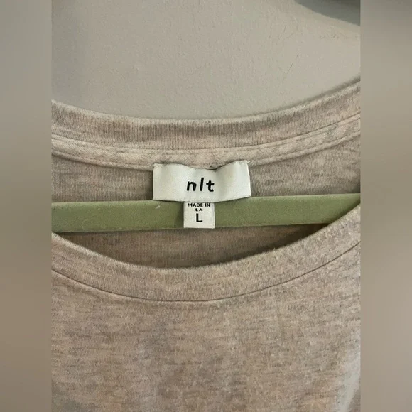 nlt Circular Shaped Top Tan/Cream Color Short Sleeved - Picture 3 of 4